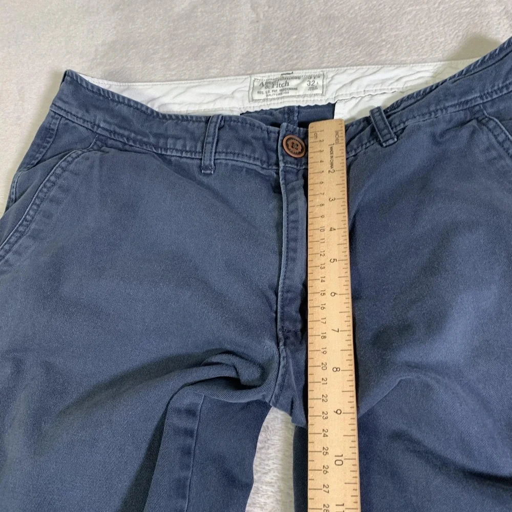Abercrombie & Fitch Pants Mens 31x30 (Tag 31x32) Blue Chino Cotton Y2K Low Rise